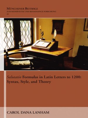 cover image of Salutatio Formulas in Latin Letters to 1200
